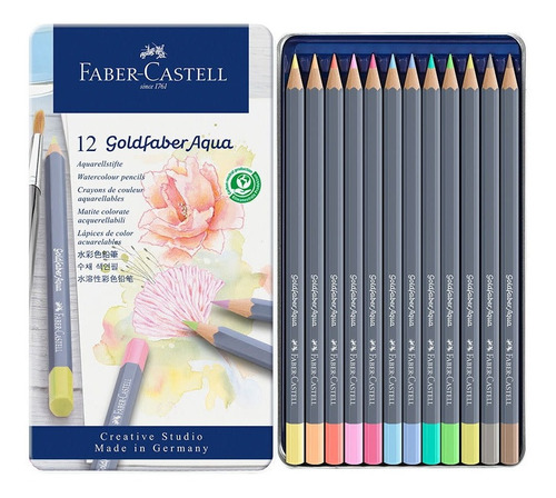 Set 12 Lápices De Color Pastel Faber Castell Goldfaber Aqua