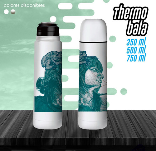 Termo Bala 500 Ml. Ilustrador Ulises Mr.ody Uli-006