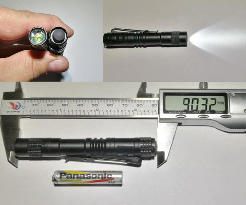 Mini Lanterna Tatica Led Cree Forte P/ Edc Pilha Aaa C/ Clip