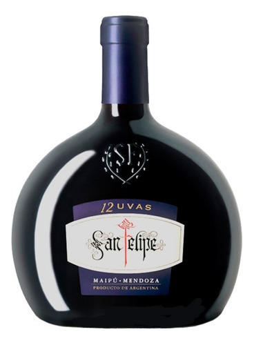 Botella De Vino Tinto San Felipe Caramañola 12 Uvas 