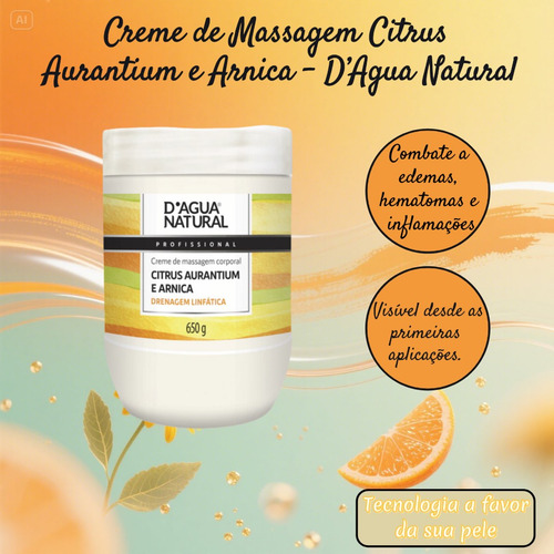 Kit 3x Creme De Massagem Citrus Dagua Natural