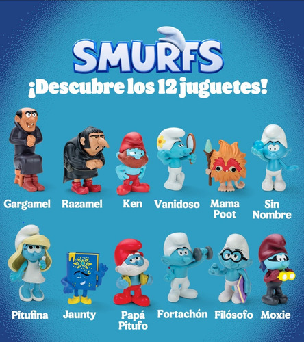 Juego Completo De 12 Juguetes Los Pitufos Burger King 2025 (Usado)
