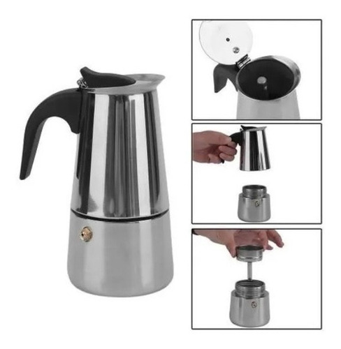 Cafeteira Ke Home 4 xícaras manual aço inoxidável italiana