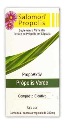 Extrato De Própolis Salomon 30 Cápsulas Vegetais 250mg Sabor Sem Sabor