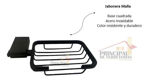 Set De Accesorios Para Baño En Color Negro Cuadrados
