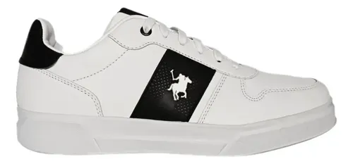 Zapatos Tenis Casual Hombre Poloclub Color Blanco Negro Blanco Con Negro Liso 28 Mx