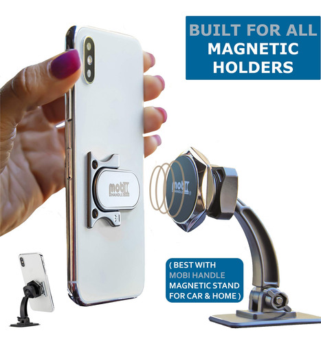 Mobi Handle Soporte De Anillo Para Teléfono De 3 Dedos, Agar