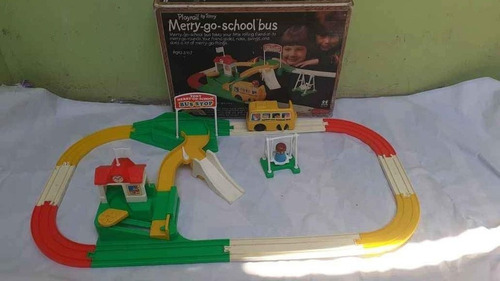 Antiguo ,playrail ,merry Go School Bus Made In Japan Vintage