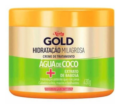 Creme De Tratamento Niely Gold Água De Coco 430g - Full