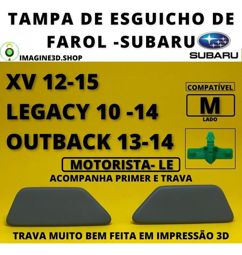 Tampa Lavador Farol Subaru Xv 12-15  C/ Trava