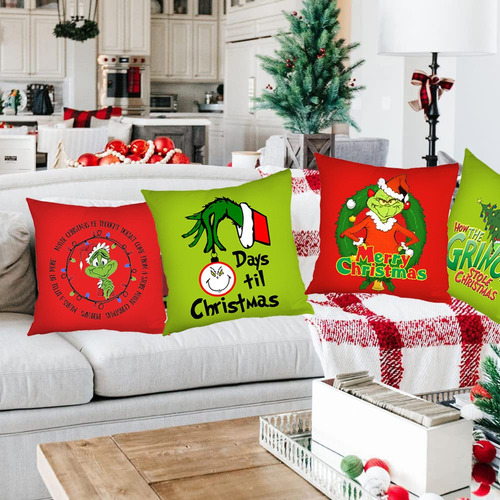 Juego De 4 Fundas De Almohada Decorativas Navideñas De 1