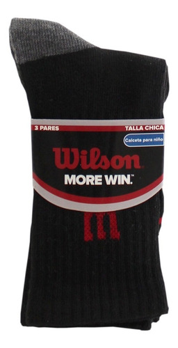 Calceta Niño 3 Pares Negro/gris Wilson Tecnosocks