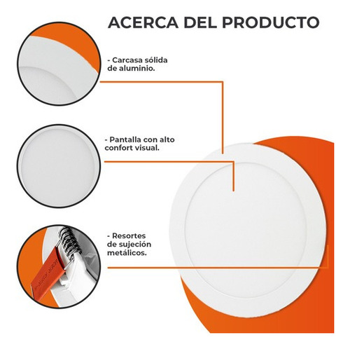 Pack 10 Lamparas Empo Led 18w 300k Tecnolite 18ydled430mv30b Blanco