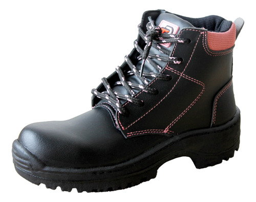 Calzado De Seguridad Para Mujer Borcegui Negro Rosa Ten-pac