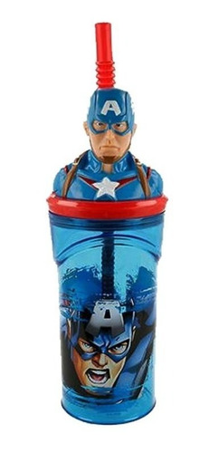 Vaso Capitán América Con Figurín  360 Ml