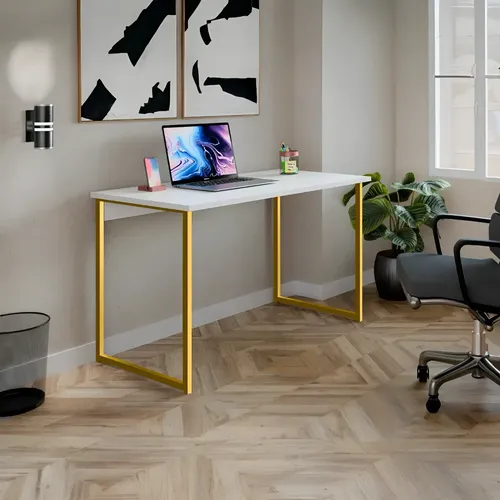 Mesa Escrivaninha 120cm Industrial Estudo Escritório Pés Aço