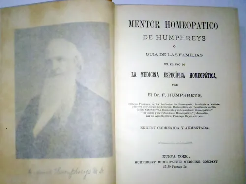 1882 Libro Homeopatia - Humphreys - Medicina - En La Plata (Usado)
