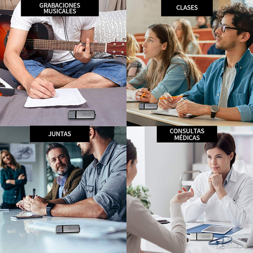Grabadora De Voz Espía 32gb Con Micrófono Audio Usb 15 Horas De Grabación Continua