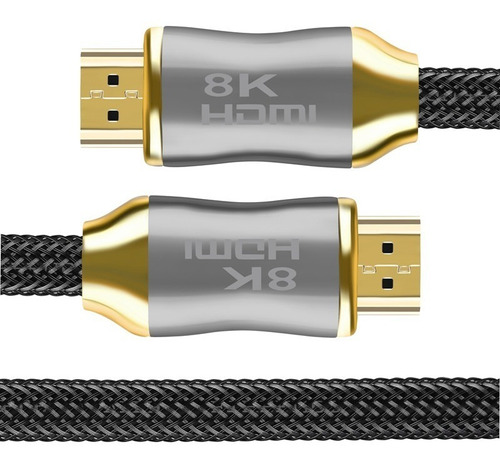 Cable Hdmi 2.1 8k 60hz/4k 120hz/48gbps  De 2mts. Premium Oro