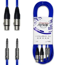 Comprar Par De Cables Dj Canon Xlr Hembra A Plug Trs 2 Mts Neutrik