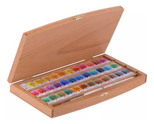 Acuarelas White Nights En Pastillas Estuche Madera X36 Color