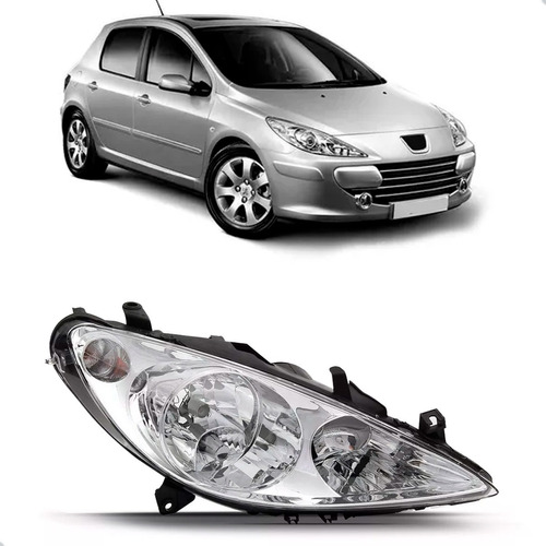 Farol Para Peugeot 307 2001 2002 2003 A 2005 C/ Auxiliar