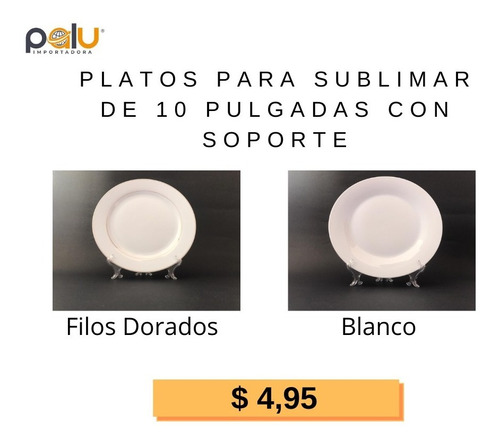 Platos Para Sublimar De 10 Pulgadas.