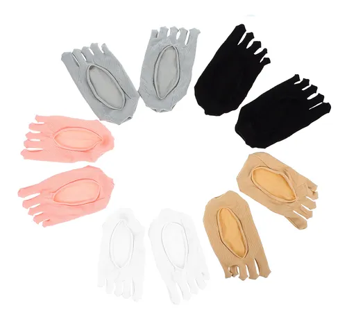 5 Pares De Calcetines Delgados Para Mujer Con Punta De Boca