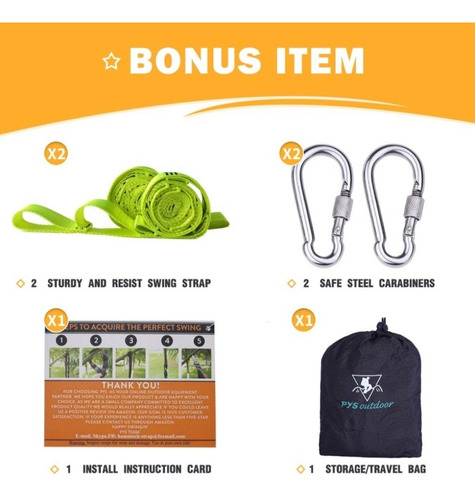 Imagen 2 de 5 de Kit De Correas Ajustables Para Columpios Y Camping