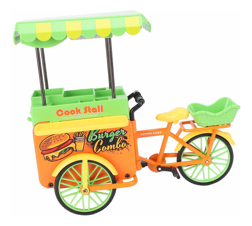 Triciclo Food Trike Playset, Adorável Brinquedo Colorido Det