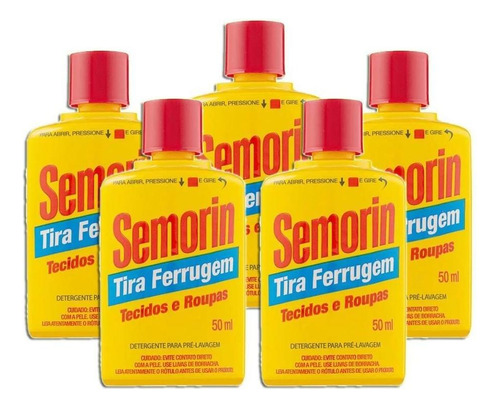 Tira Manchas Detergente Anti Ferrugem Semorin Kit 5