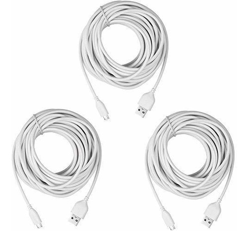 3 Cable Micro Usb Repuesto Para Wyze Cam Pan V2 V3 Yi Home 1