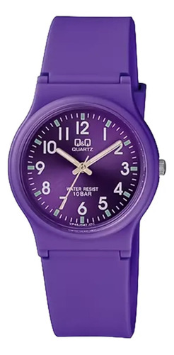 Reloj Q&q Analogo Pvc Violeta Resistente Agua G02a005vy Febo