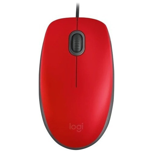 Mouse Alambrico Usb Logitech M110 Silencioso Rojo