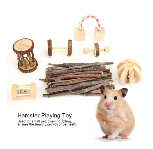 Chinchilla Morder Toy Juego De Madera Para Masticar Mascotas