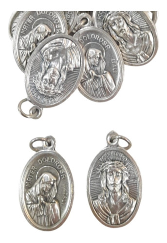 10 Medallas Virgen Dolores Y Rostro De Cristo Italy Dije 