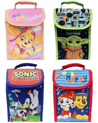 Imagen 2 de 4 de Lunchera Térmica Vertical Con Estampado Infantil 24x17cm