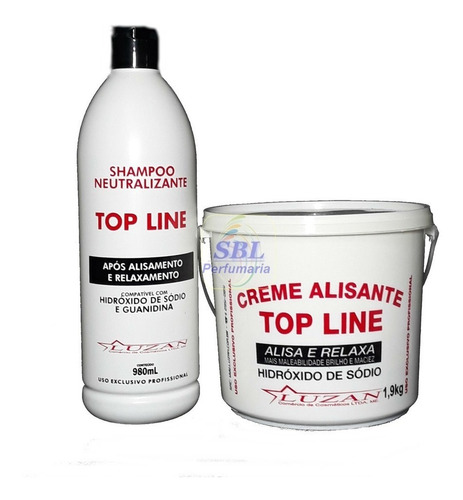 Imagem 1 de 4 de Alisante Top Line Hidróxido Sódio + Neutralizante 1.9 Kg