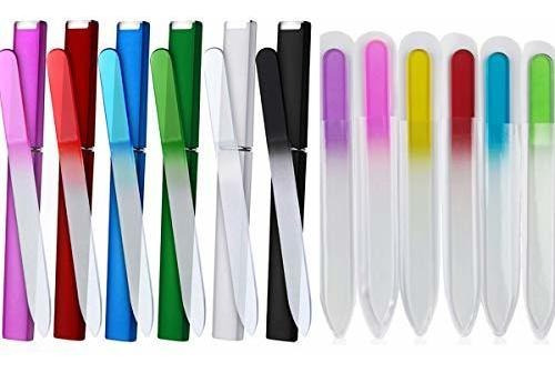 Limas De Uñas 12 Pack Glass Nail Files With Funda Para Cryst