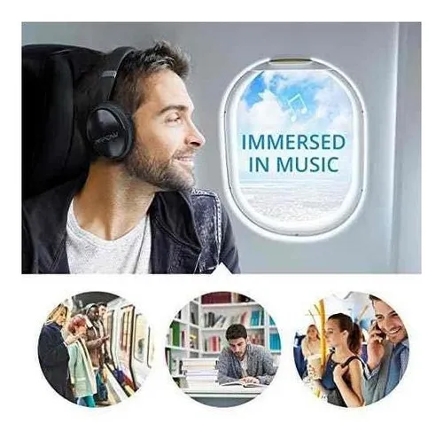 Fone de ouvido over ear gamer sem fio Mpow MPBH143DD BH143A preto