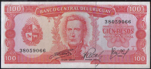 Uruguay 100 Pesos Nd1967 P47a
