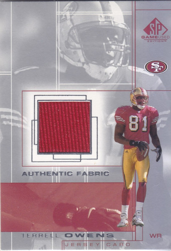 2001 Sp Game Used Edition Jersey Terrell Owens Wr 49ers