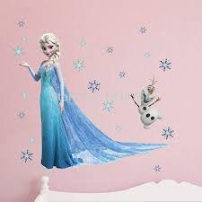 Imagen 3 de 6 de Poster Sticker Gigante Vinyl Pa Pared Frozen Elsa Olaf Nieve