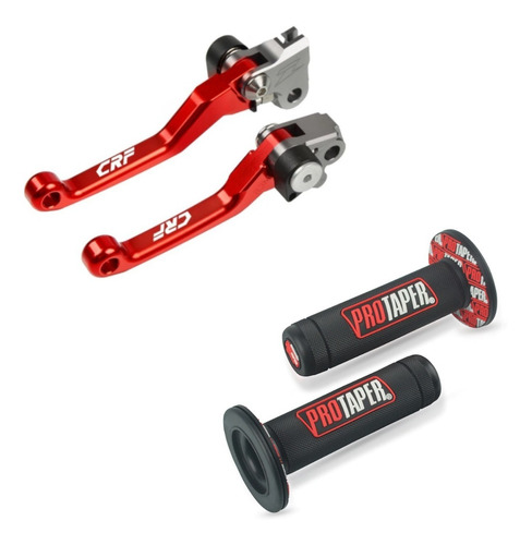 Kit Manete Retrátil Crf 230f/250f Manopla Pro Taper Vermelho