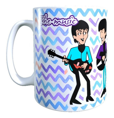 Tazón Taza Diseño The Beatles Dibujo, 320 Cc 