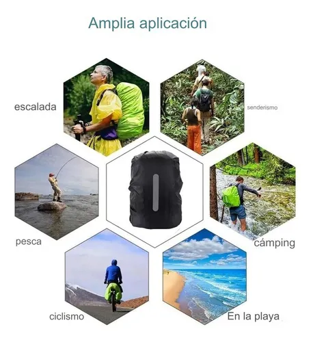 Funda Cubre Mochila Impermeable Reflectante 45-55 Litros