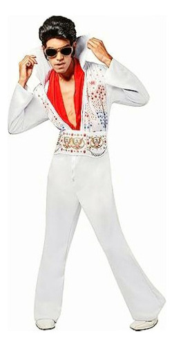 Aloha Elvis Adult Costume,white,medium