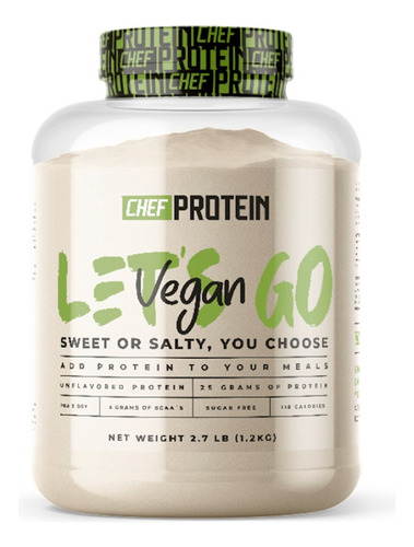 Proteína En Polvo Vegan 1.2 Kg Unflavored Chefprotein