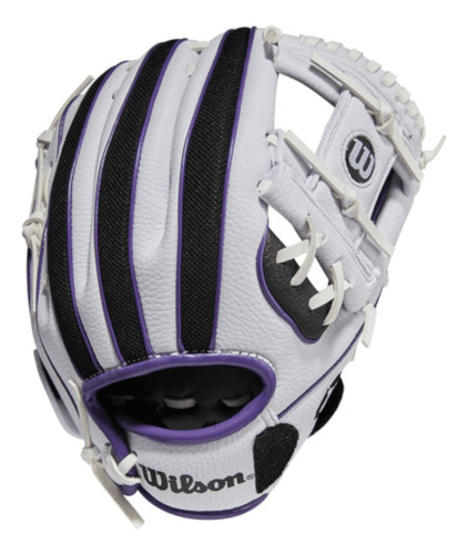 Guante De Beisbol Wilson A200 10in Blanco Morado Infantil