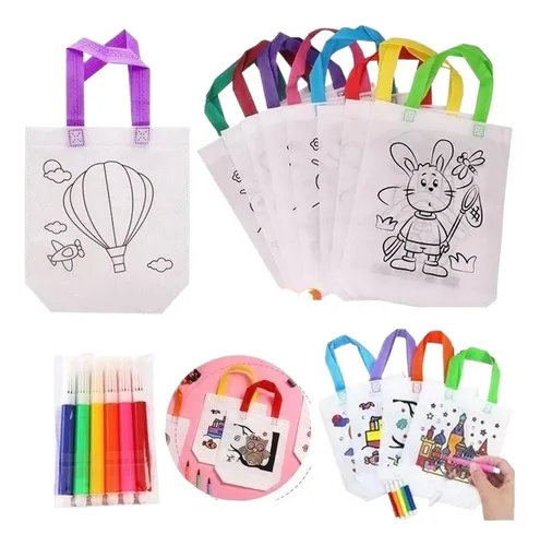 Jj 18 Piezas Arte Relleno A Mano Bolsa De Tela Para Colorear